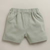 White & Grey Boys Half Sleeves T-shirt & Short Set Attached Jacket