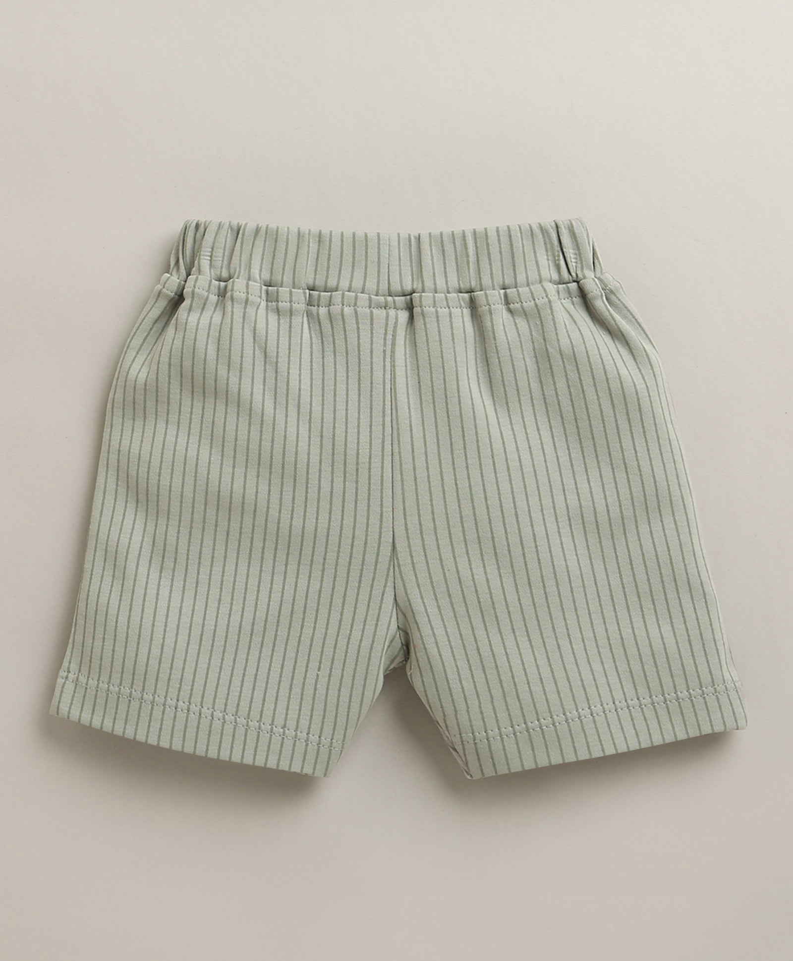 White & Grey Boys Half Sleeves T-shirt & Short Set Attached Jacket