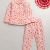 Peach Girls Full Sleeves Cotton Night Suit
