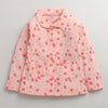 Peach Girls Full Sleeves Cotton Night Suit