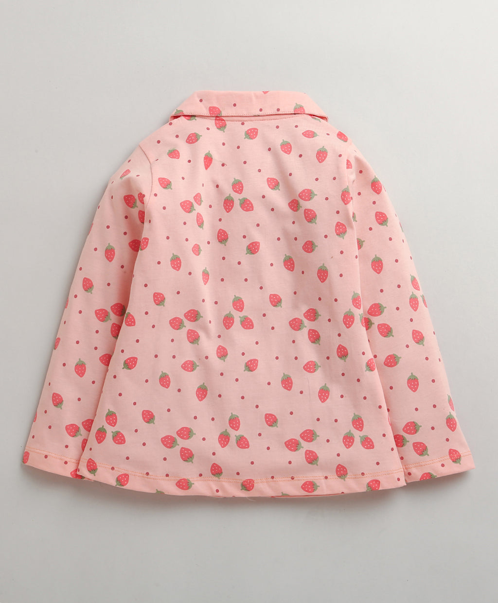 Bumzee Peach Graphic Print Nightsuit, Full Sleeves, 100% Cotton (Style Peb11177)