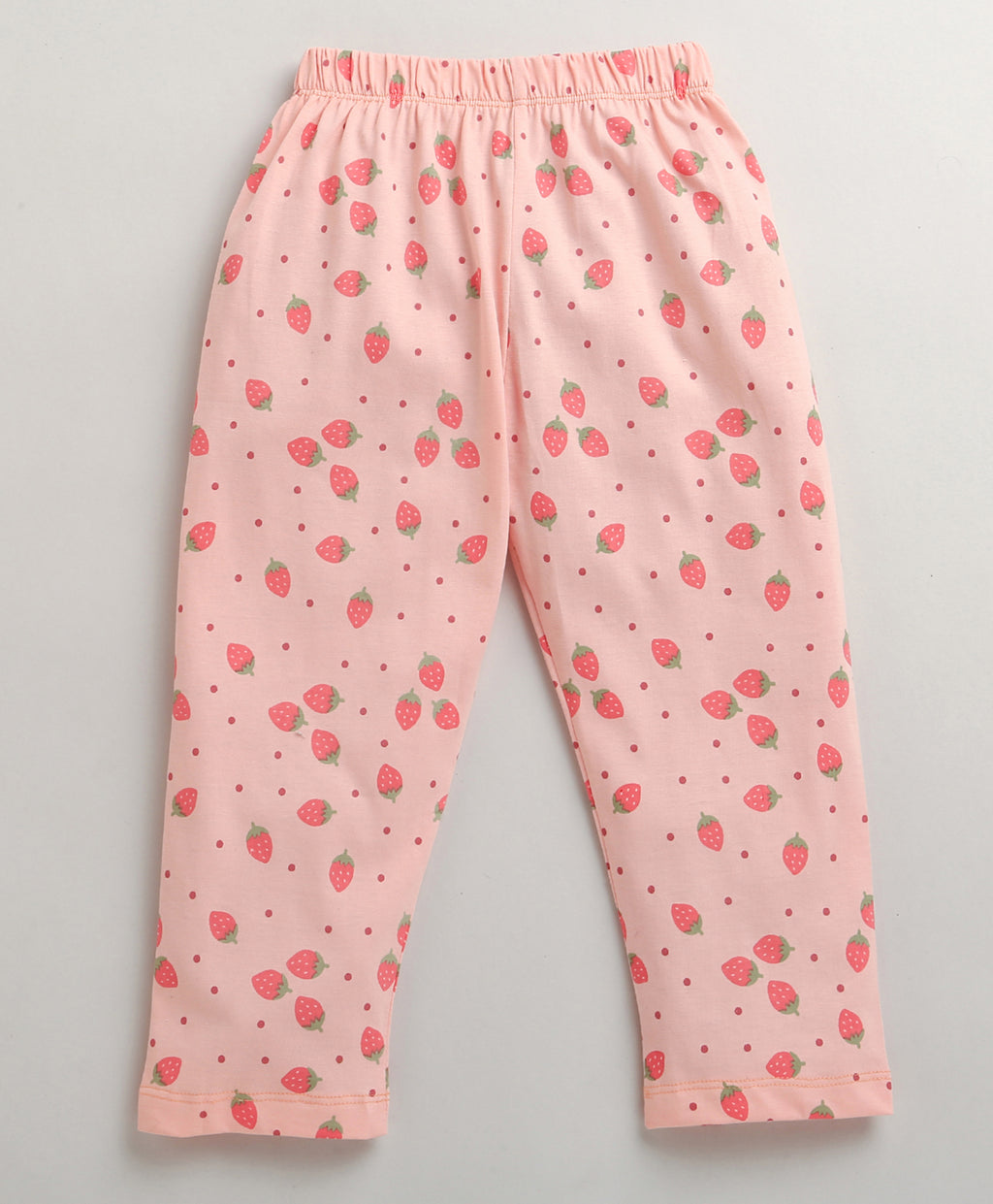 Bumzee Peach Graphic Print Nightsuit, Full Sleeves, 100% Cotton (Style Peb11177)