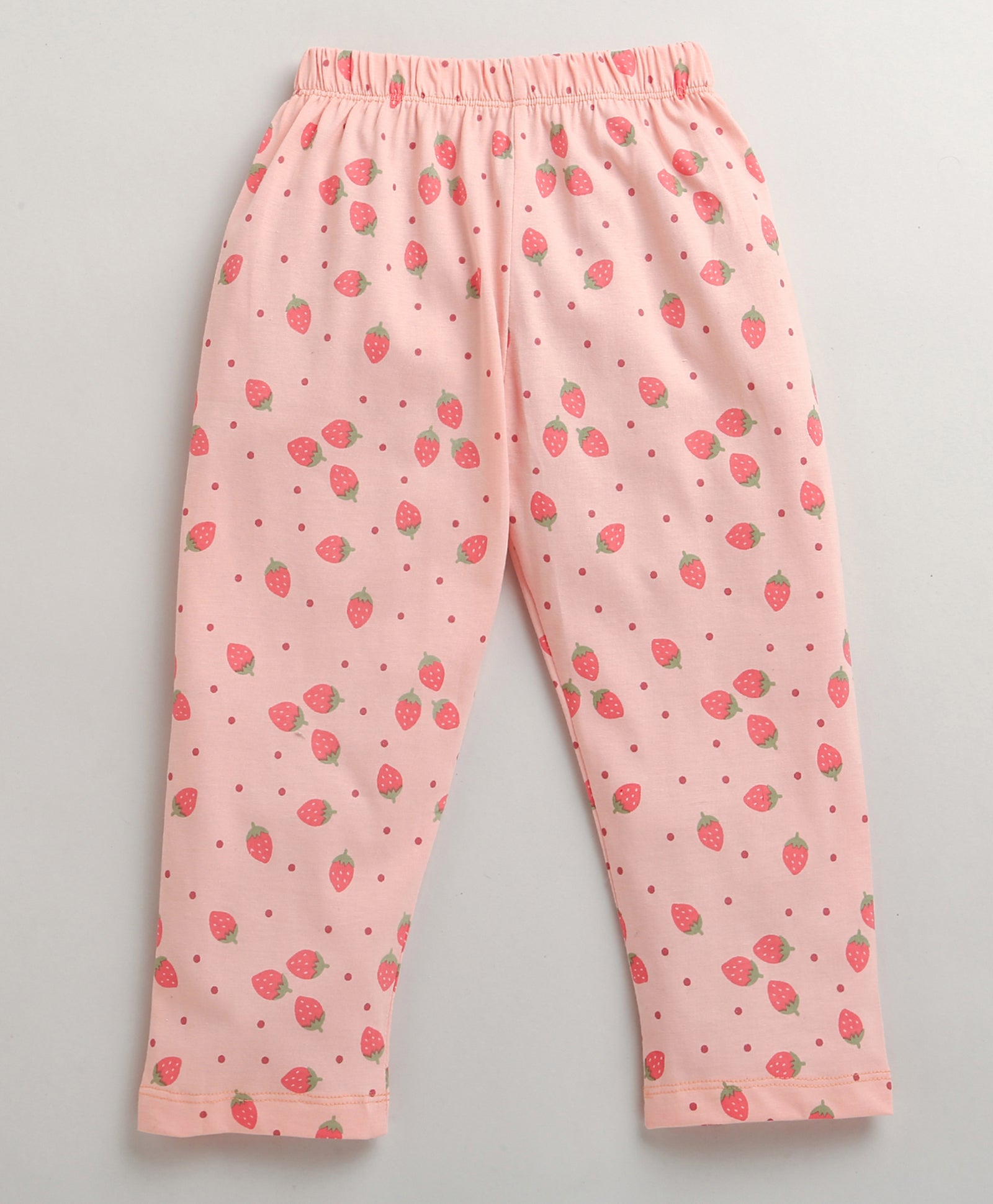 Peach Girls Full Sleeves Cotton Night Suit