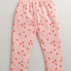 Peach Girls Full Sleeves Cotton Night Suit