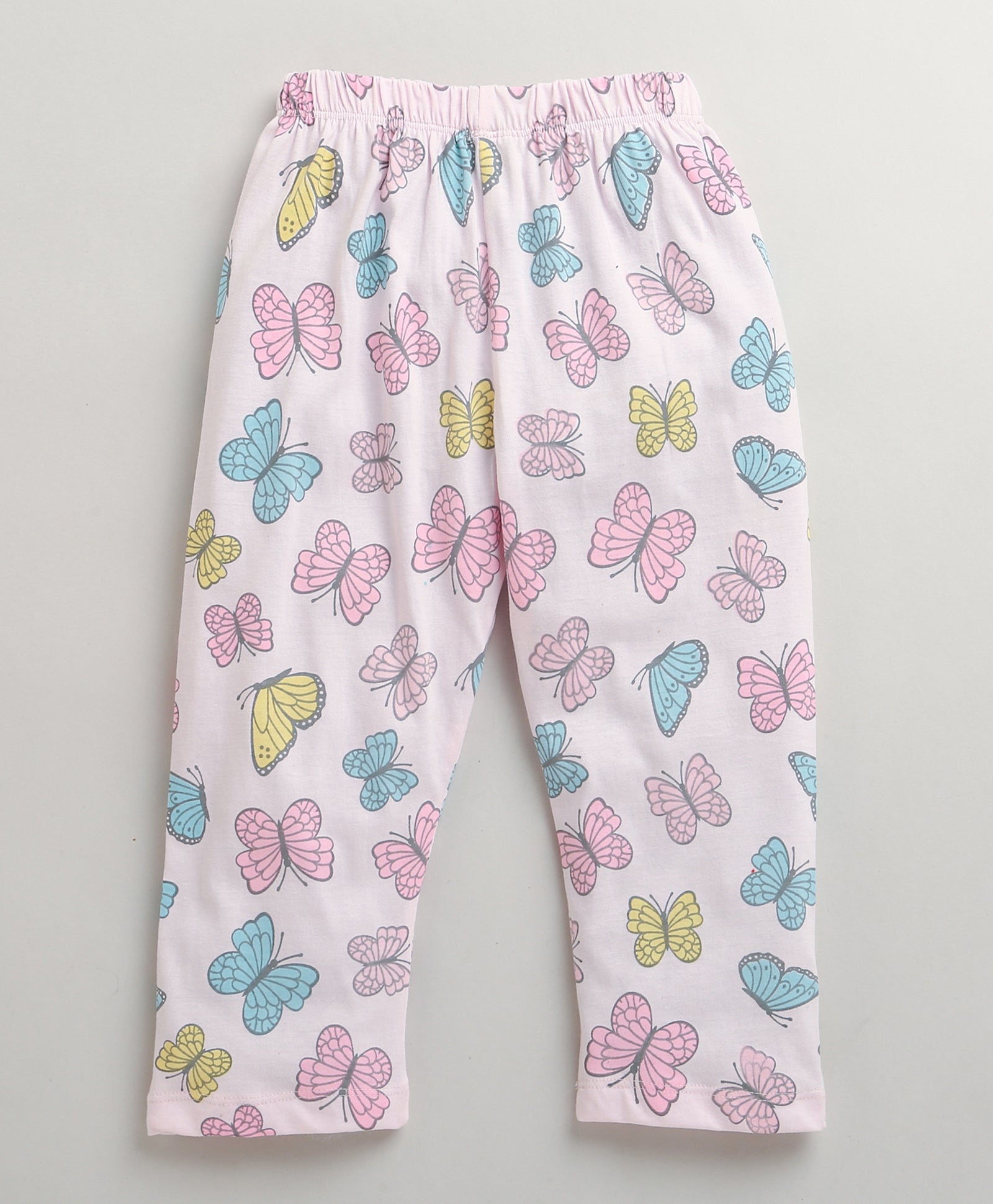 Pink Girls Full Sleeves Cotton Night Suit