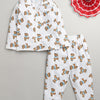 White Boys Full Sleeves Cotton Night Suit