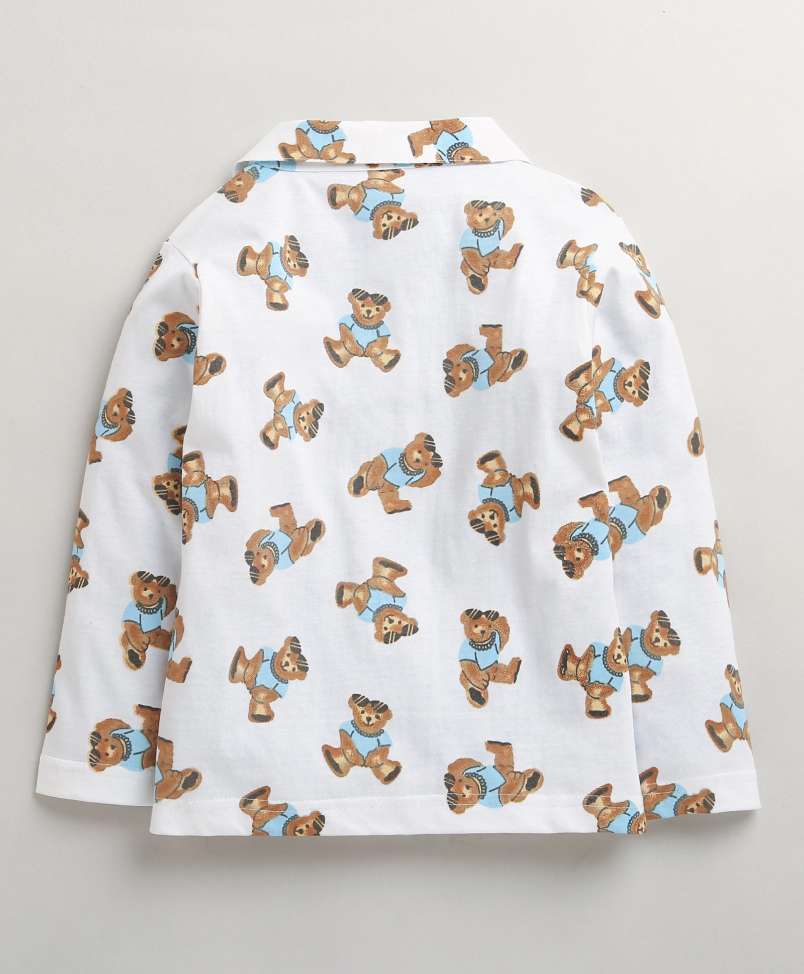 White Boys Full Sleeves Cotton Night Suit