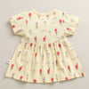 Girls 100% Cotton Icecream Frock - Cream
