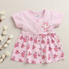 Lilac Girls Cap Sleeves Cotton Knee Length Frock