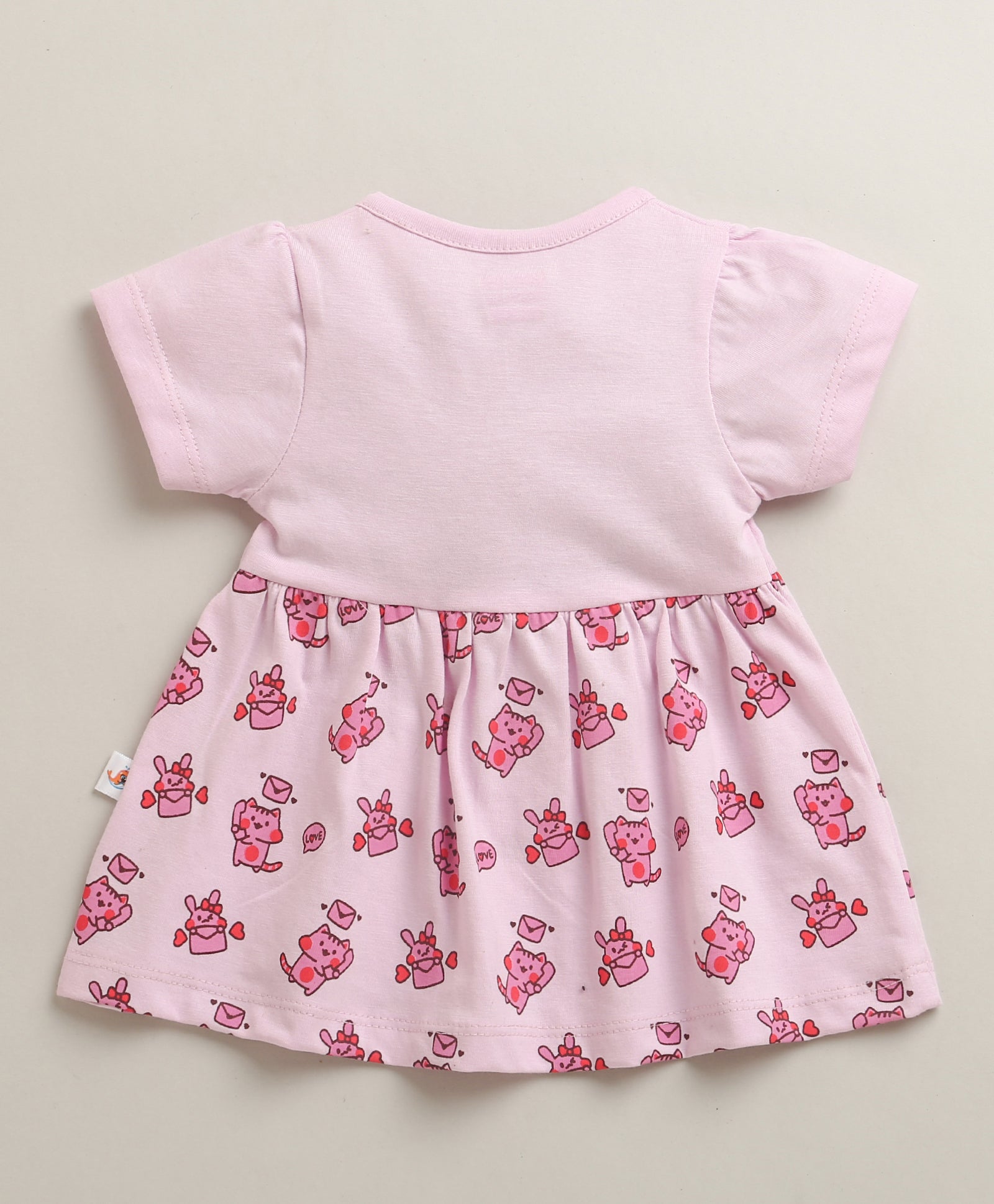 Lilac Girls Cap Sleeves Cotton Knee Length Frock