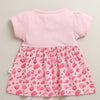 Pink Girls Cap Sleeves Cotton Knee Length Frock