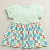 Mint Green Girls Cap Sleeves Cotton Knee Length Frock