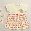 Cream Girls Cap Sleeves Cotton Knee Length Frock