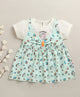 Girls 100% Cotton Animal Frocks - Aqua Blue
