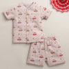 BUMZEE Dusty Pink Baby Girls Half Sleeves Jabla & Short Set