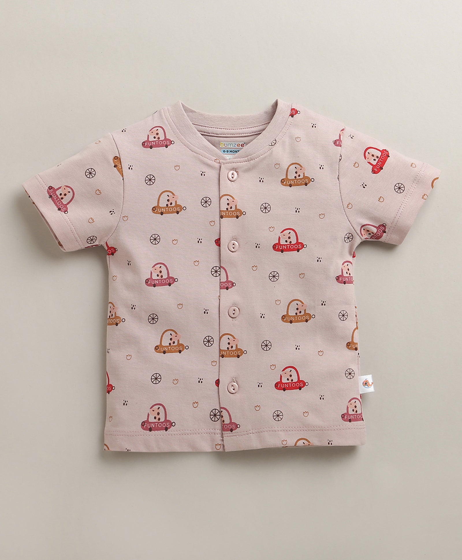 BUMZEE Dusty Pink Baby Girls Half Sleeves Jabla & Short Set