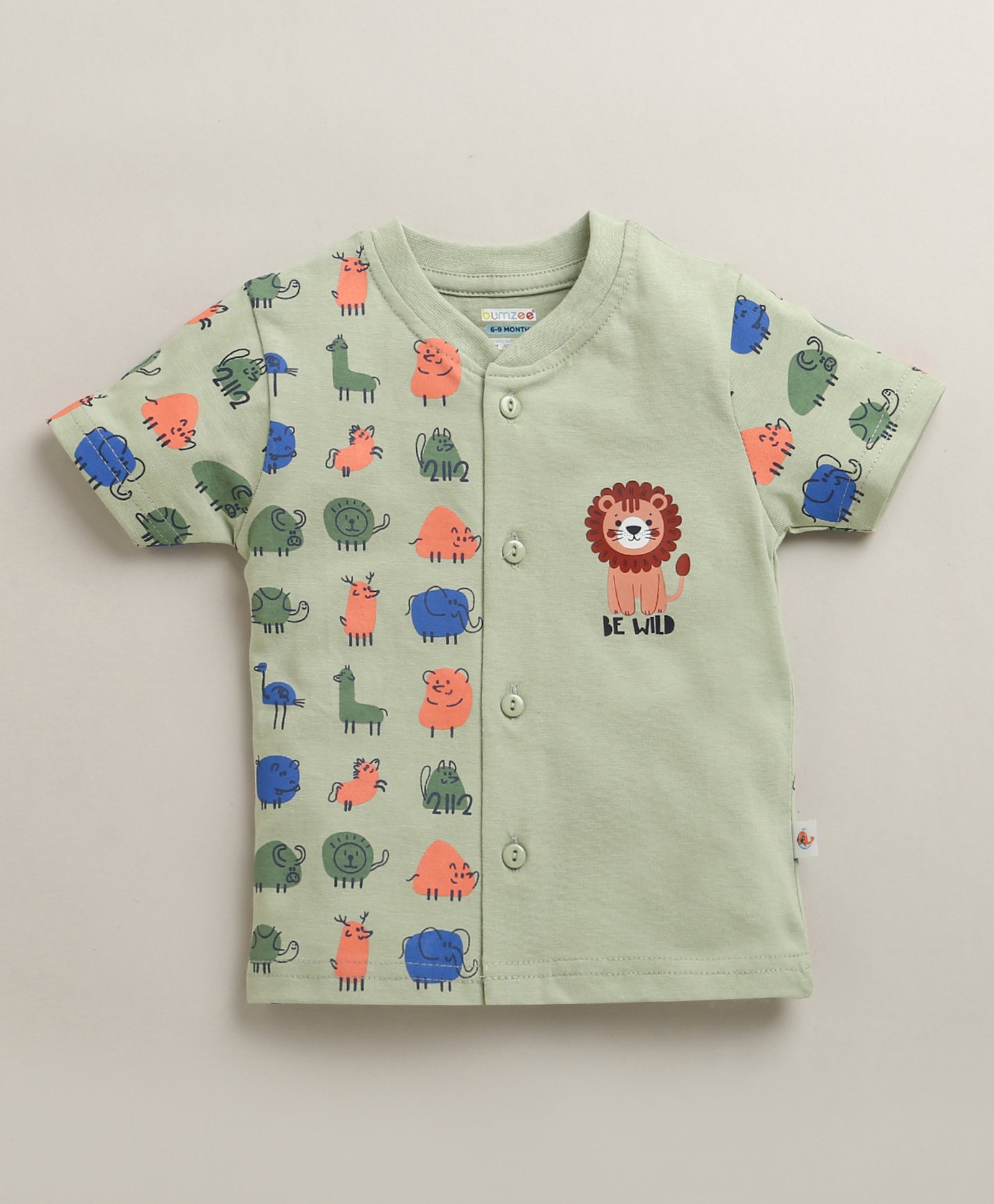 Green Baby Boys Half Sleeves Jabla & Short Set