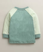 Bumzee Green Animal Print T-Shirt & Pyjama Set, Full Sleeves, 100% Cotton (Style Peb11195)