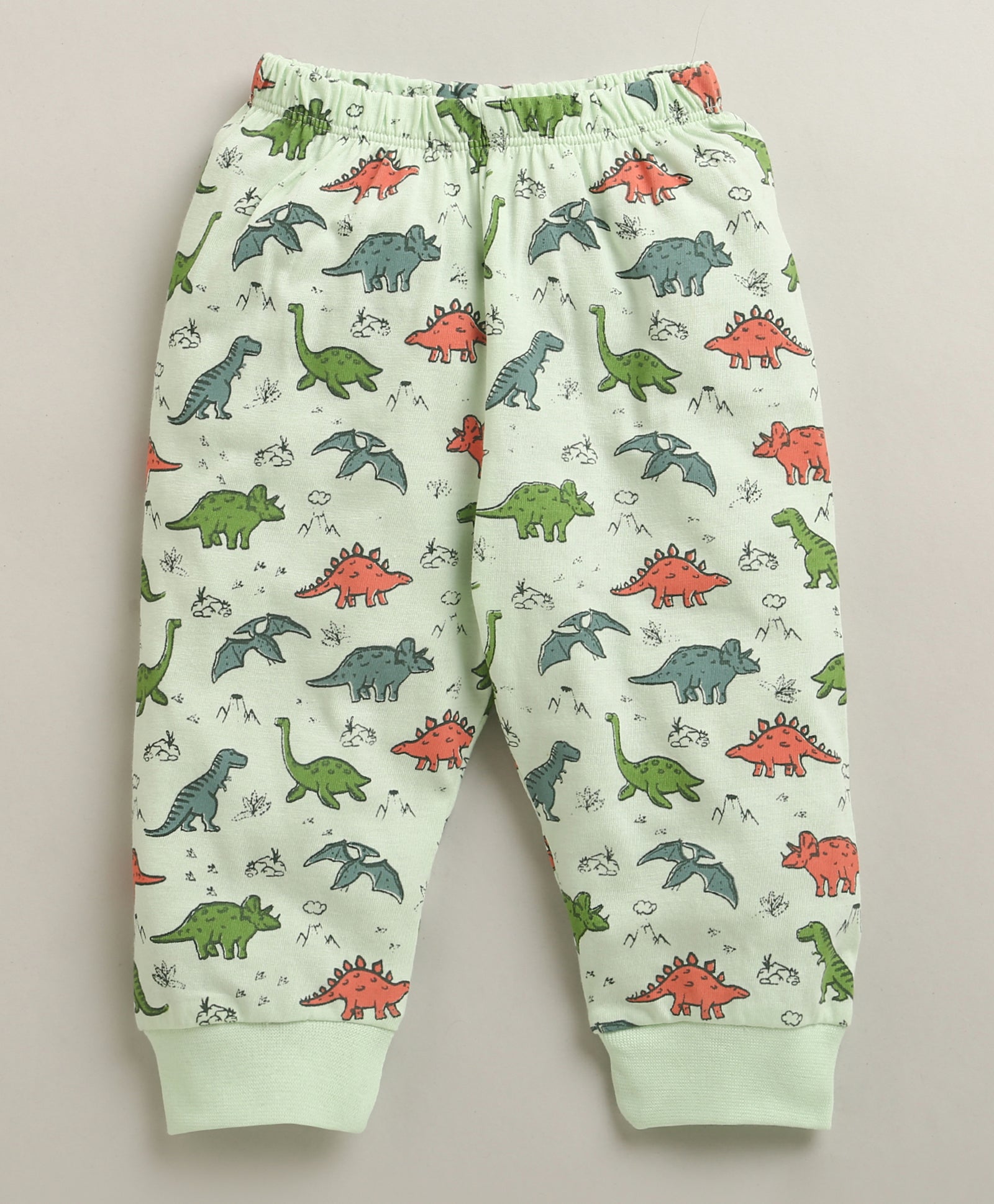 BUMZEE Green Boys Full Sleeves Cotton T-Shirt & Pyjama Set