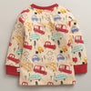 Peach & Red Boys Full Sleeves Cotton T-Shirt & Pyjama Set