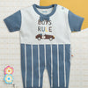 Blue Boys Half Sleeves Thigh Length Romper