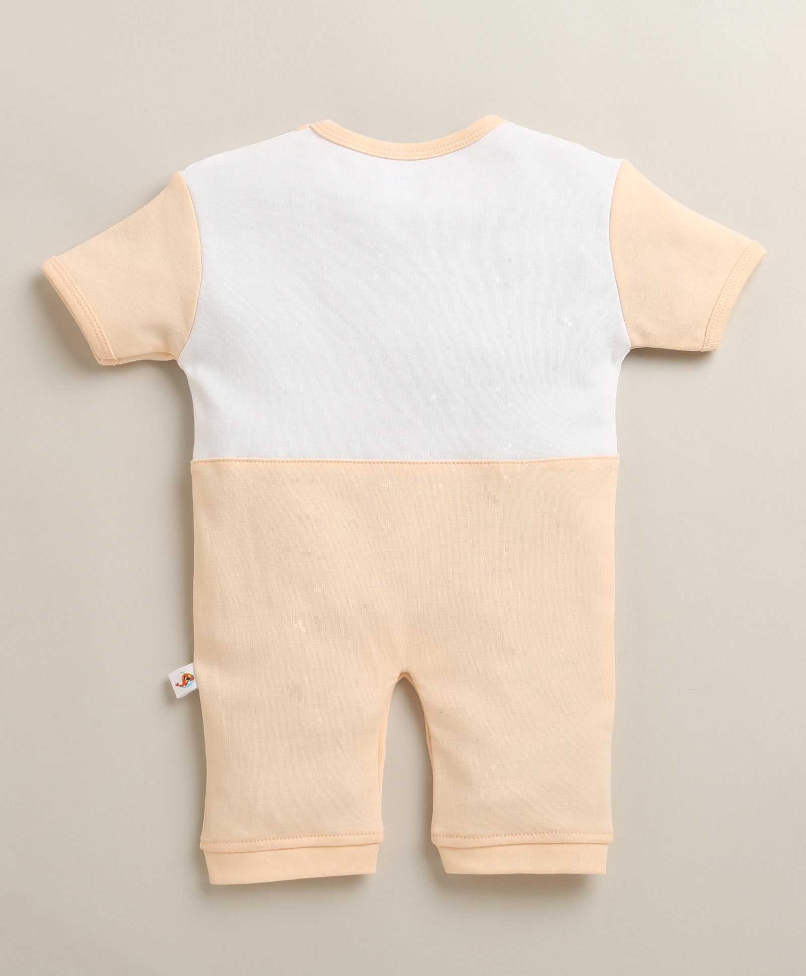 Peach Girls Half Sleeves Thigh Length Romper