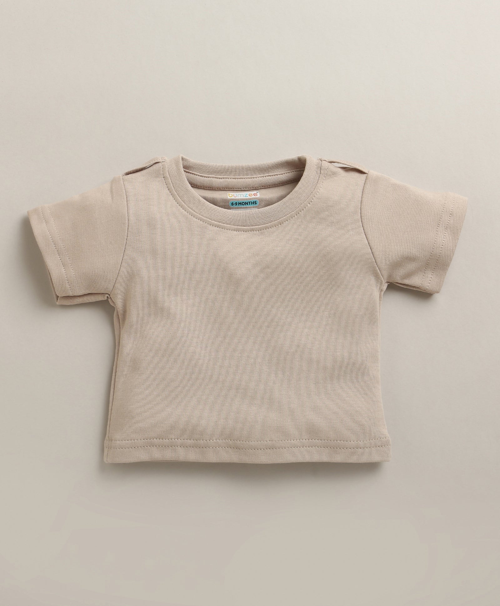 Green & Beige Baby Girls Half Sleeves Cotton Dungaree Set With Inner Tee
