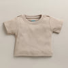 Green & Beige Baby Girls Half Sleeves Cotton Dungaree Set With Inner Tee