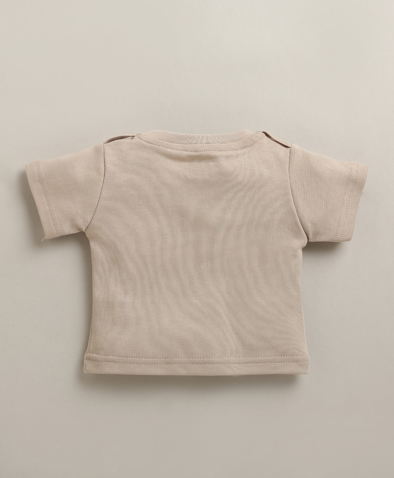 Green & Beige Baby Girls Half Sleeves Cotton Dungaree Set With Inner Tee