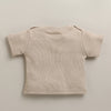 Green & Beige Baby Girls Half Sleeves Cotton Dungaree Set With Inner Tee