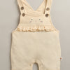 Peach & White Baby Girls Half Sleeves Cotton Dungaree Set With Inner Tee