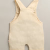 Peach & White Baby Girls Half Sleeves Cotton Dungaree Set With Inner Tee