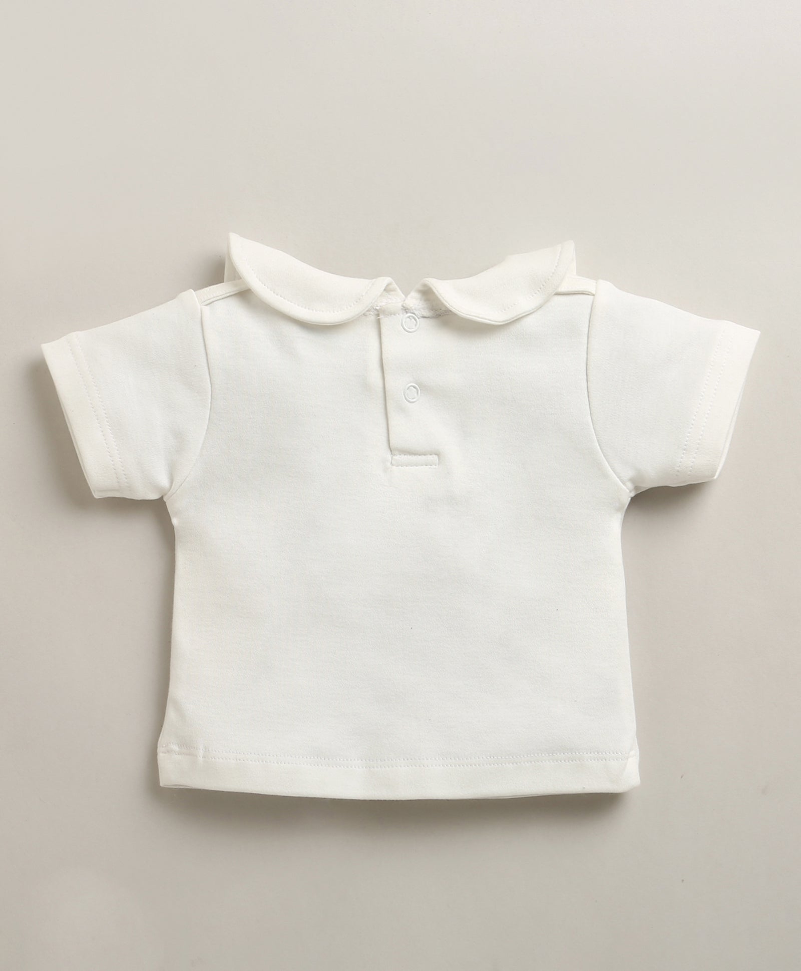 Pink & White Baby Girls Half Sleeves Cotton Dungaree Set With Inner Tee