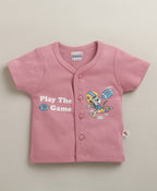 Bumzee Navy & Onion Pink Jabla & Short Set, Pack of 2, Half Sleeves, 100% Cotton