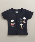 Bumzee Navy & Onion Pink Jabla & Short Set, Pack of 2, Half Sleeves, 100% Cotton