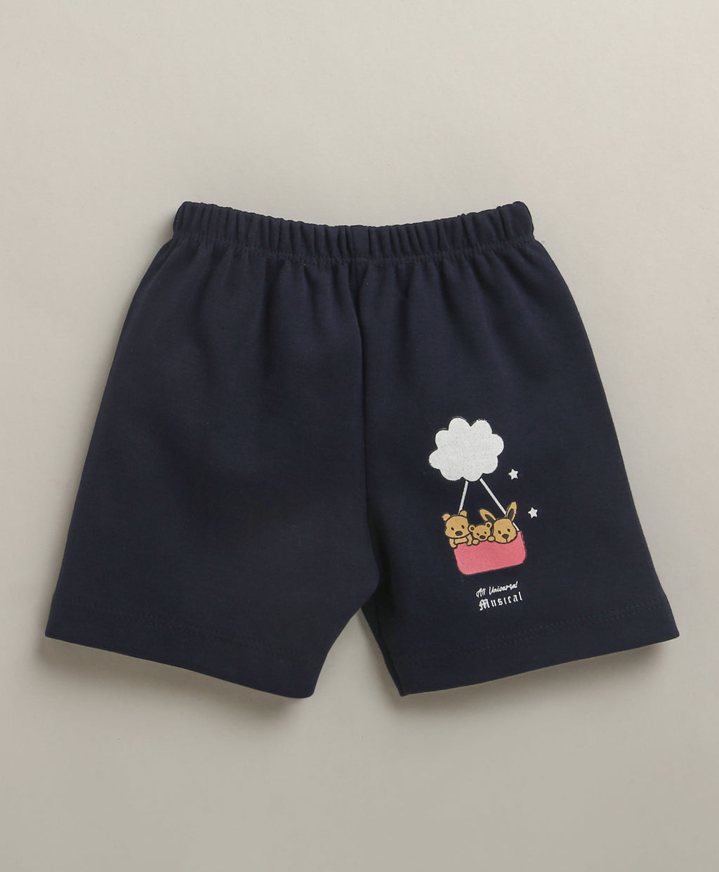 Bumzee Navy & Onion Pink Jabla & Short Set, Pack of 2, Half Sleeves, 100% Cotton