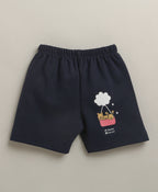 Bumzee Navy & Onion Pink Jabla & Short Set, Pack of 2, Half Sleeves, 100% Cotton