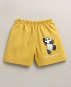 Bumzee Red & Mustard Jabla & Short Set, Pack of 2, Half Sleeves, 100% Cotton