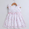 Light Pink Girls Cap Sleeves Polyester Knee Length Frock