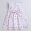 Light Pink Girls Cap Sleeves Polyester Knee Length Frock