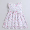 Light Pink Girls Cap Sleeves Polyester Knee Length Frock