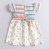 Cream Girls Cap Sleeves Polyester Knee Length Frock