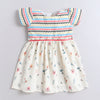 Cream Girls Cap Sleeves Polyester Knee Length Frock