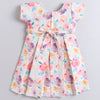 Cream Girls Cap Sleeves Polyester Knee Length Frock