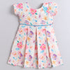 Cream Girls Cap Sleeves Polyester Knee Length Frock