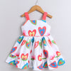 White Girls Sleeveless Polyester Knee Length Frock