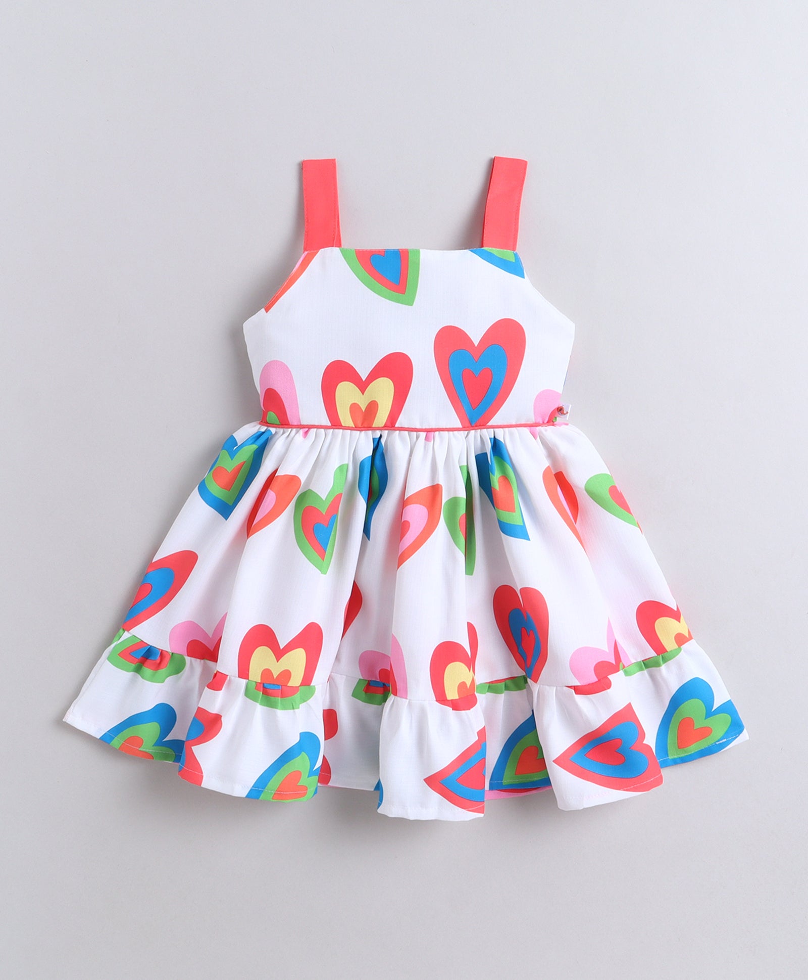White Girls Sleeveless Polyester Knee Length Frock