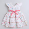 Beige Girls Cap Sleeves Polyester Knee Length Frock