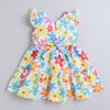 Multi Girls Cap Sleeves Polyester Knee Length Frock