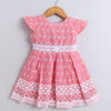 Pink Girls Sleeveless Cotton Poly Knee Length Frock
